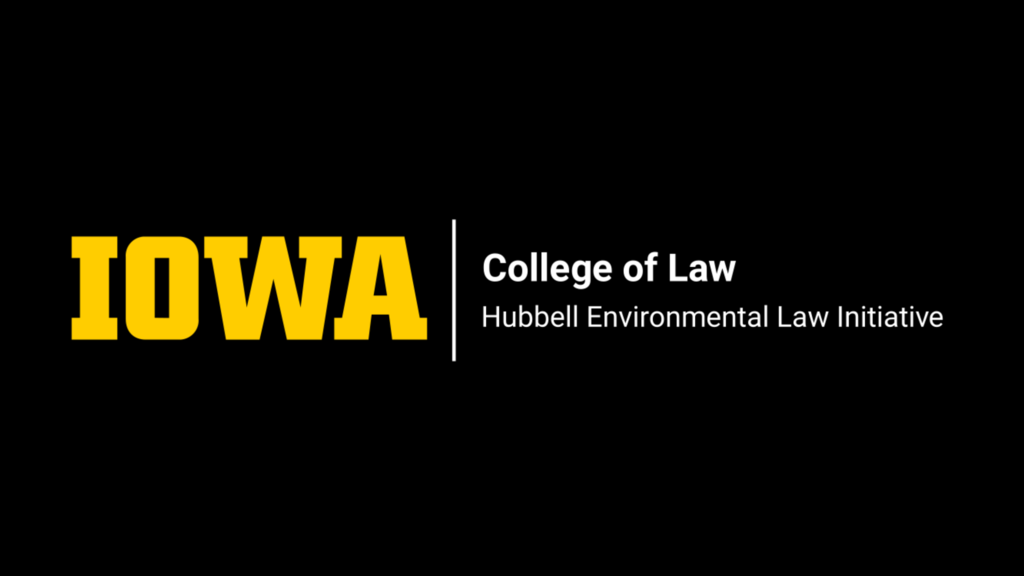 Logo of the Hubbell Environmental Law Initiative at the University of Iowa College of Law 