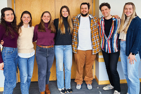 Students Erin Frith, Kegan Peters, Abigail Crabtree, Nina Marquardt, Joel Burzacott, Kristjan Nixon, and Roni Miller.