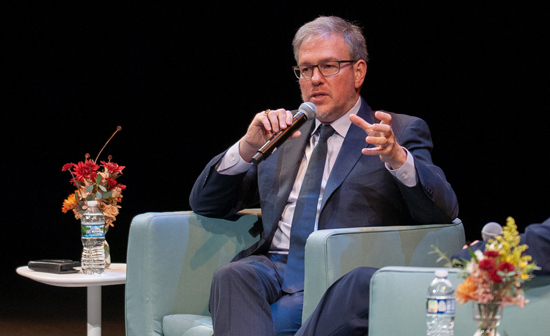 Bret Stephens talks at the 2025 fall Levitt Lecture
