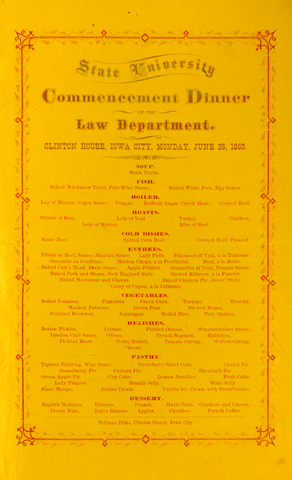 1869 Dinner Menu