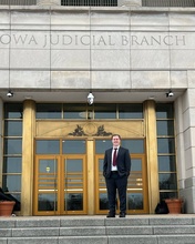 Kyle Kopf outside the Iowa Court of Appeals