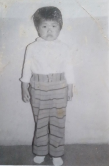 An old photograph of Aeja Pinto's mother shortly after being adopted from South Korea.