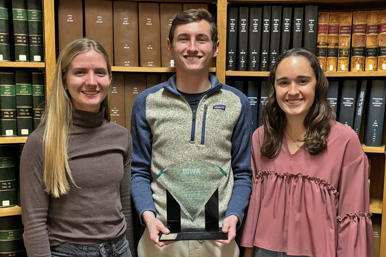 The 2025 Hearing Competition runner-up team, from the University of Iowa College of Law
