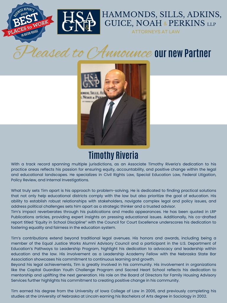 Headshot of Timothy Riveria with firm bio