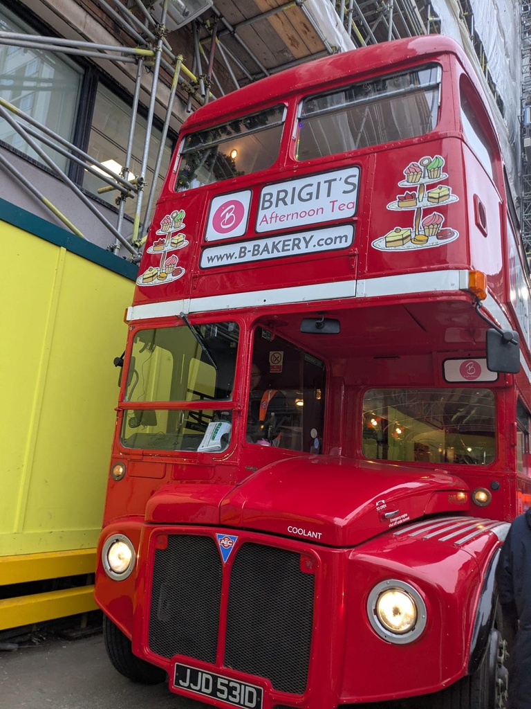 Iconic red bus in London