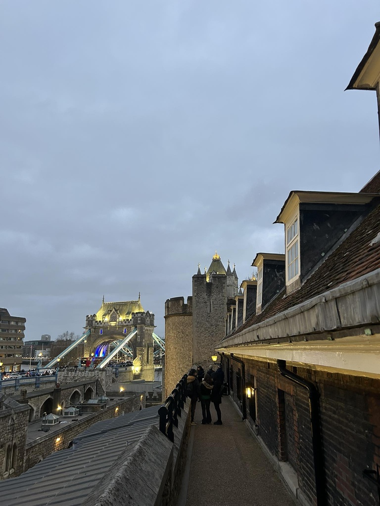 artistic angle of London's Tower bridge