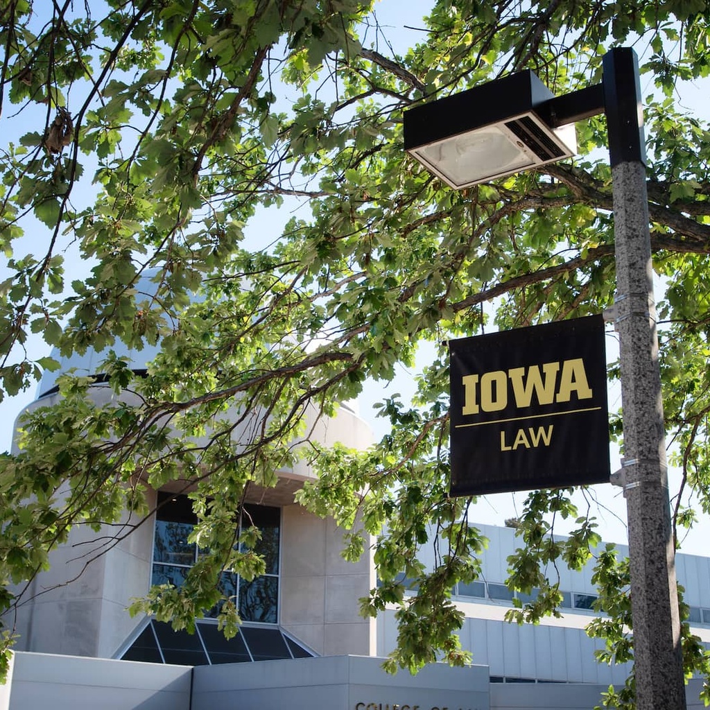 Exterior photo of the Boyd Law Building in summer