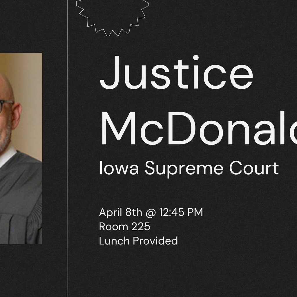 Federalist Society hosts the Honorable Justice McDonald promotional image
