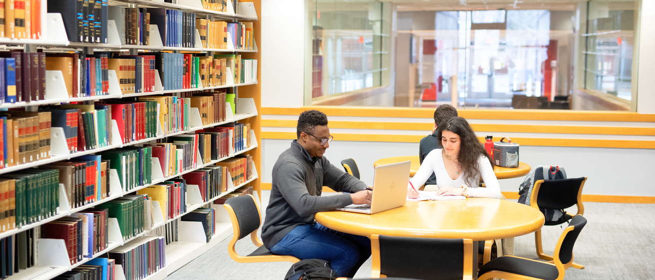 Students Studying in Library 