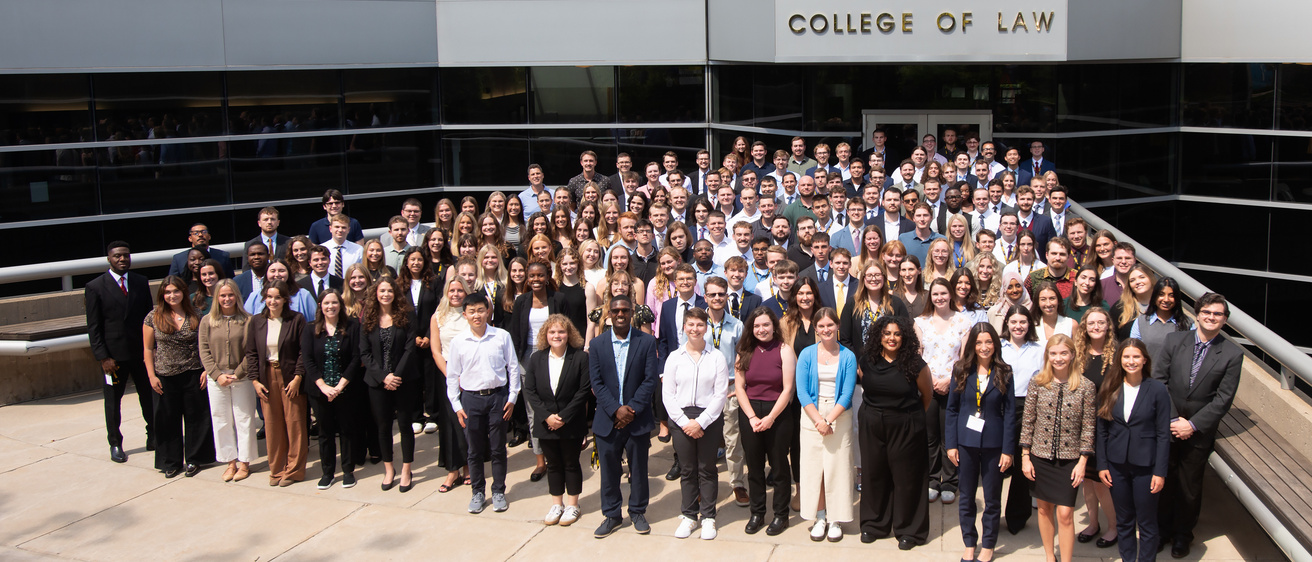 An image of the 1L class entering Iowa Law in 2025