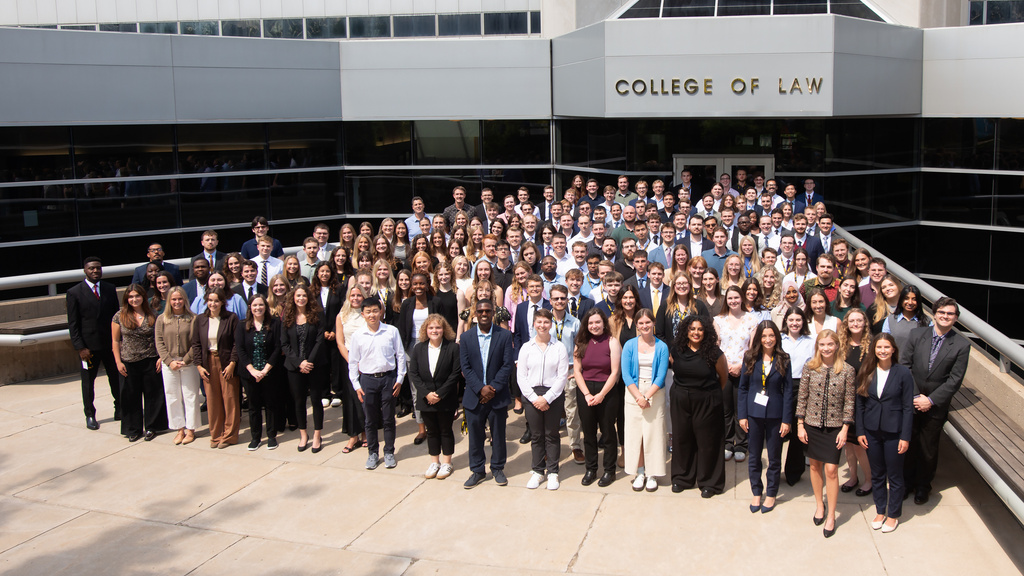 An image of the 1L class entering Iowa Law in 2025